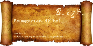 Baumgarten Ábel névjegykártya